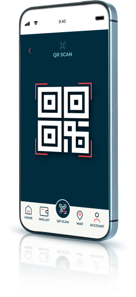 Phone showing a qr code scan screen